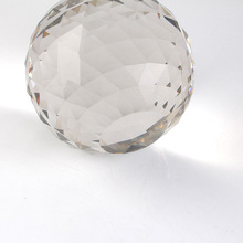 廠家現貨批發透明水晶實心刻面球 水晶單平球 玻璃光源燈飾球掛件