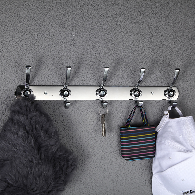 黑白钻石欧式衣帽钩不锈钢锌合金排钩卫生间厕所酒店墙上门后挂钩|ru