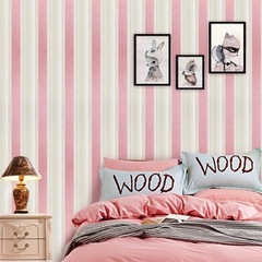 Minimally modern Mediterranean vertical stripe home decoration children's room wallpaper with wide and vertical stripes non-woven wallpaper 99071