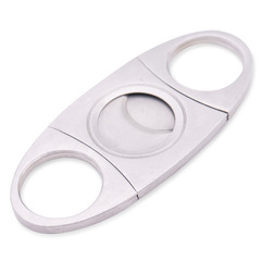 Full Steel Cigar Scissors, Dual-Edged Stainless Steel Mini Portable Cigar Cutter, European and American Cigar Accessories, Cigar Cutter