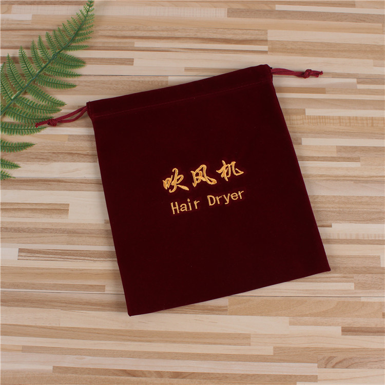 En stock Hotel habitación especial secador de pelo bolsa de franela Hotel secador de pelo bolsa de almacenamiento fijo logo