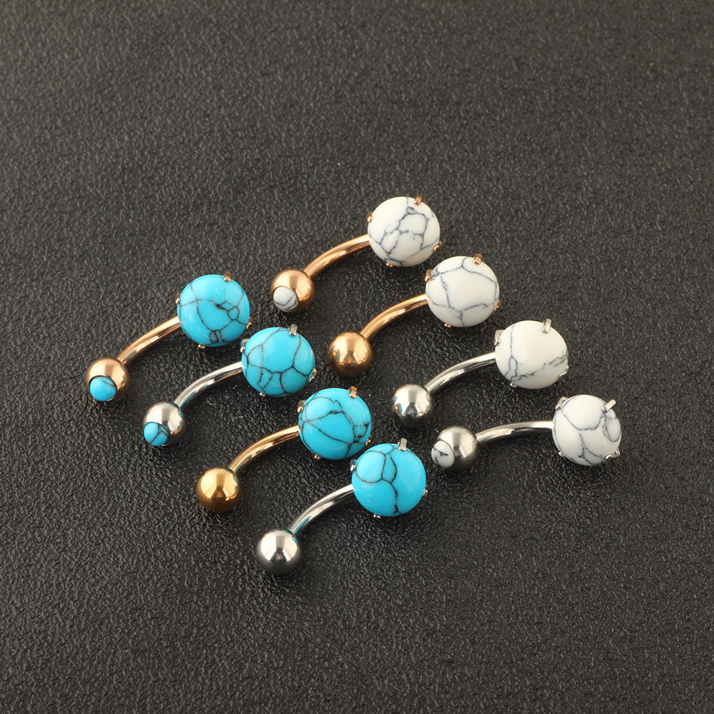 10-Piece Zircon Navel Ring Set Stainless Steel Belly Button Jewelry Dangle detail image 8