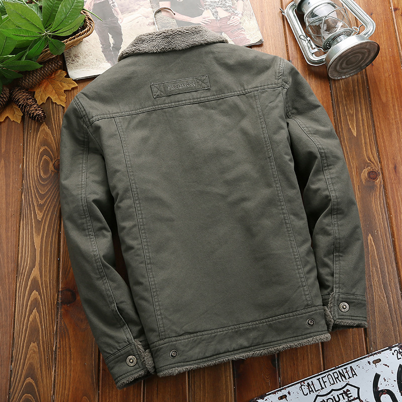 Manteau rembourré en coton pour homme, veste rembourrée en coton chaud à revers en velours et épais, manteau décontracté pour jeune, veste rembourrée en coton_voghion.com