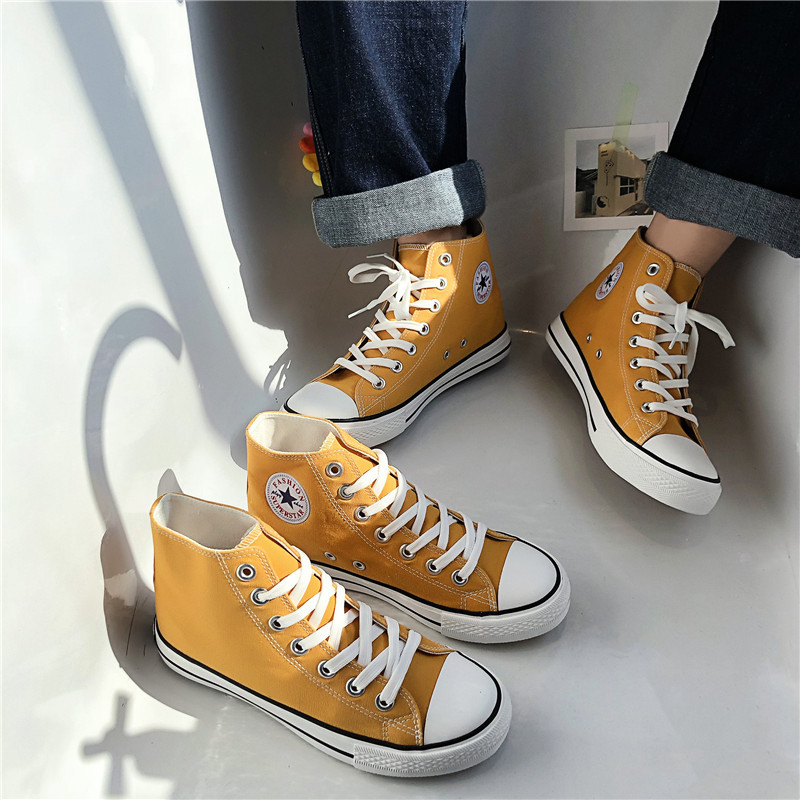 Suitable for men's shoes 2019 new pattern personality Korean Edition Trend Gaobang Casual shoes lovers student Cloth shoes Warrior