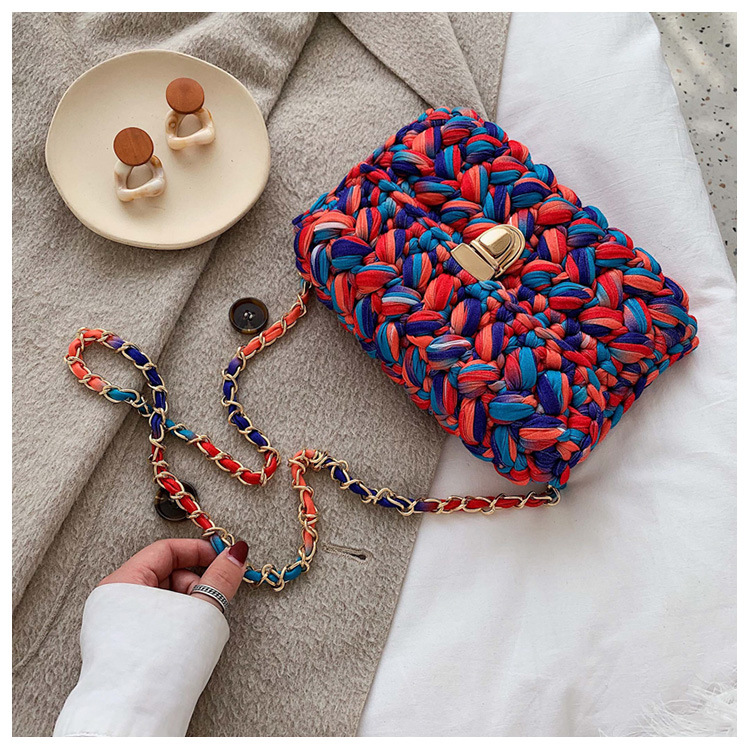 375g Weight Lock clasp Closure Type Single Shoulder Strap Strap Type Straw Bag Bags Type Travel, Street, Shopping Occasion Braid Material Color Block Pattern All Seasons, Spring&Summer Season Women's Gender Cute, Vacation Style Square Shape Women's Braid Color Block Cute Vacation Square Lock Clasp Straw Bag 38