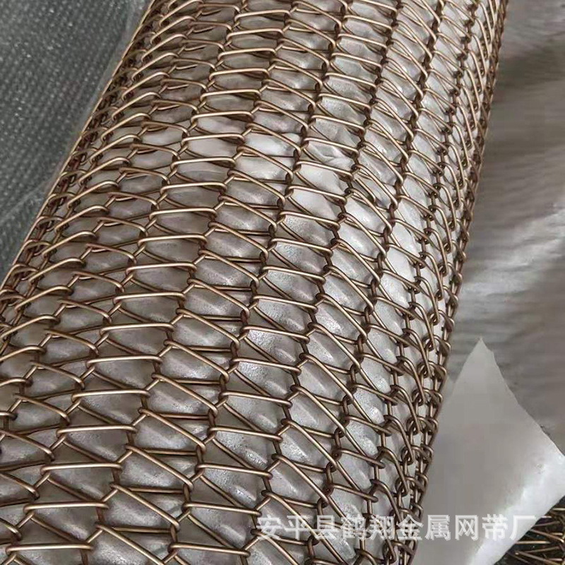 餐厅隔断金属装饰网 金属网帘扁螺旋装饰网螺旋圆环装饰网帘