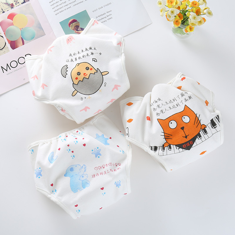 2020新款纯棉印花婴幼儿布尿裤魔术贴调节宝宝防水防侧漏尿布兜