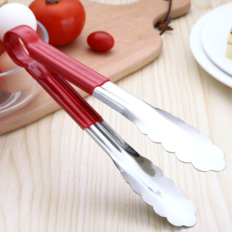 Silicone creative food tongs stainless steel