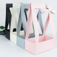 Mother's Day Waterproof Portable Flower Basket Paper Material Flower Packaging Box Flower Shop Supplies Wholesale
