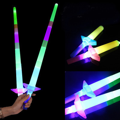 厂家直销 发光演唱棒彩虹棒 大号可收缩四节棒 LED伸缩剑 现货|ru
