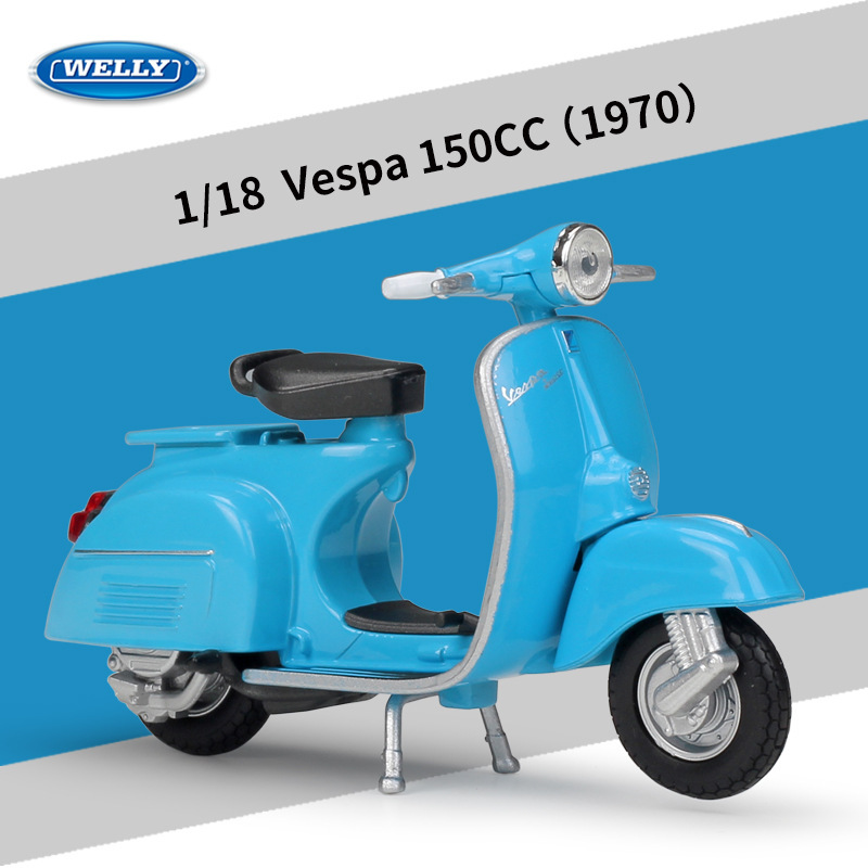 Willy WELLY1:18 Vespa 1970 VESPA150CC Scooter Alloy Simulation Locomotive Model