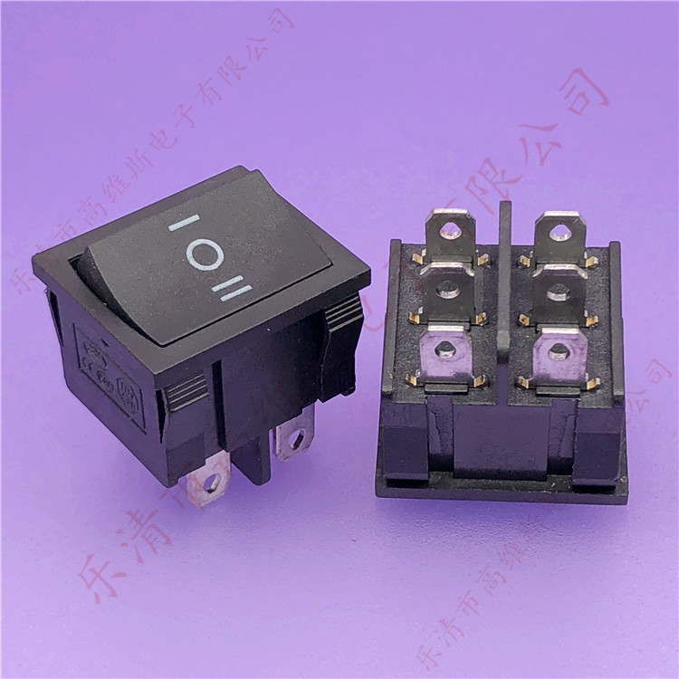 船型开关 KCD5 方形翘板开关 6脚3档电器机器方形电源开关