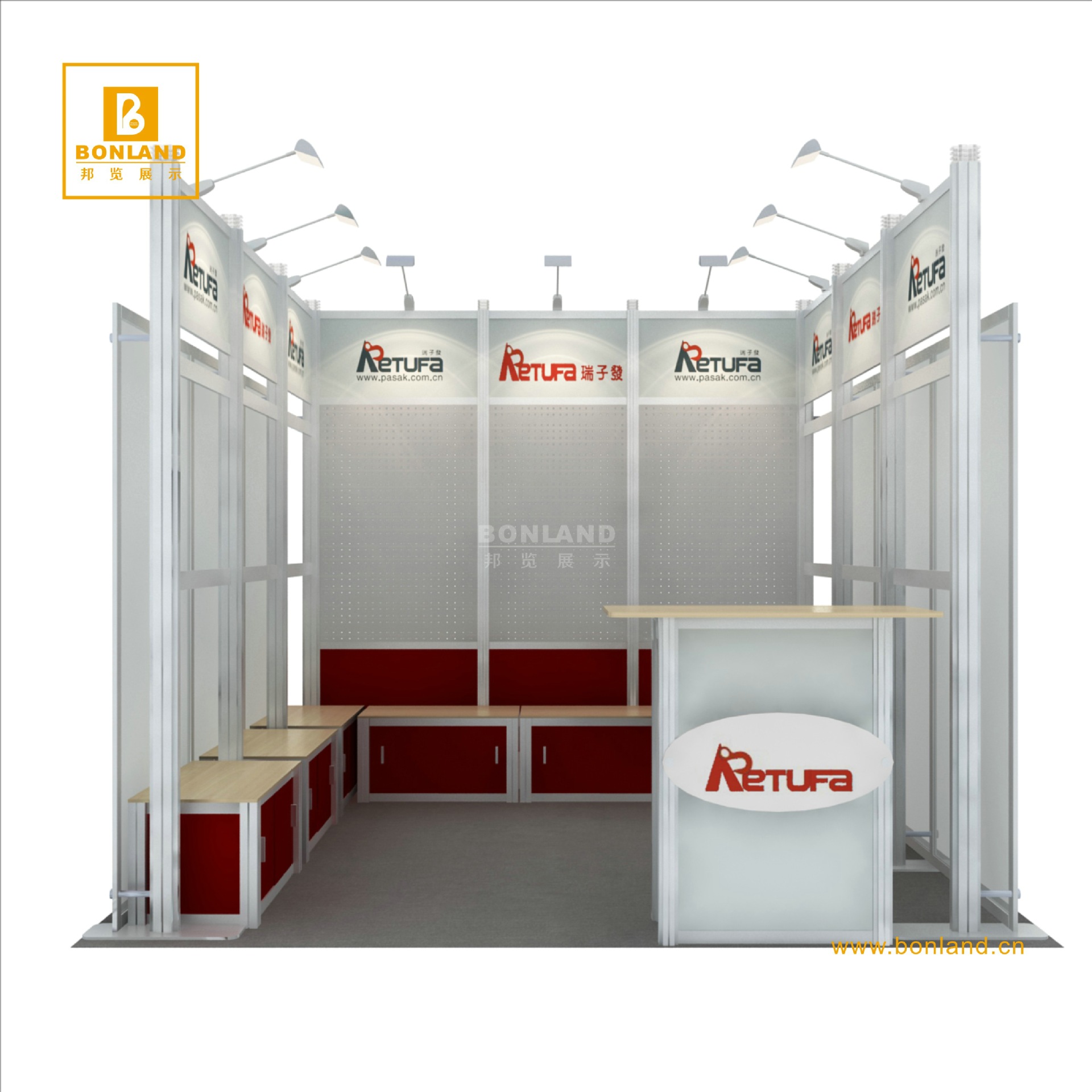 八棱柱标准展位  3*3便携式展位  铝合金展架展柜