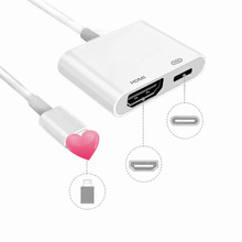 支持iOS12适用手机iphneX/ipad转hdmi同屏器 lightning to hdmi