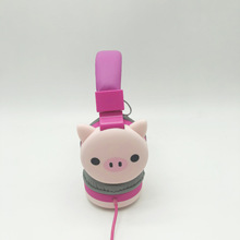 新款卡通頭戴式線控耳機貓咪小豬帶嘜線控耳機電腦音樂手機耳機