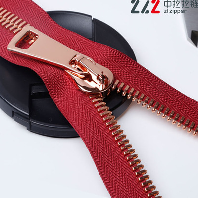 direct deal 12# clothing Rose Gold Metal zipper Rose Gold Metal zipper wholesale