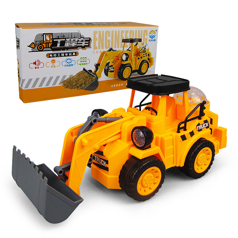 Universal DE LOS NIÑOS vehículo Ingeniería eléctrica excavadora bulldozer luz música modelo juguete