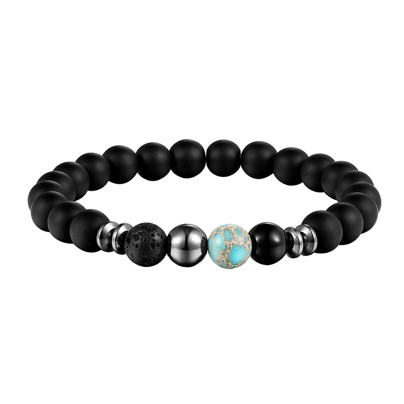 Einfacher Stil Runden Stein Perlen Unisex Armbänder display picture 1