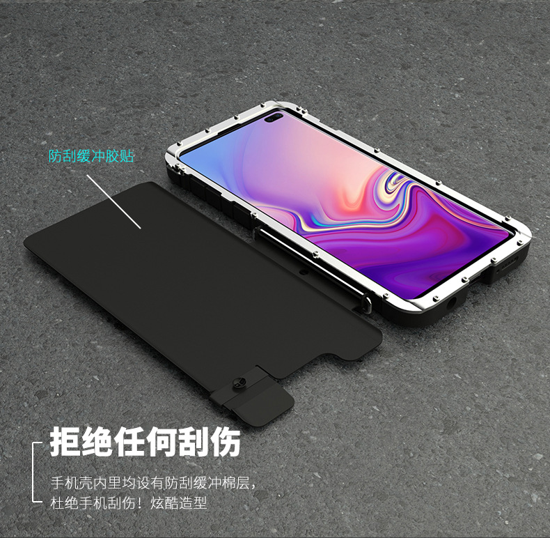 Armor King Iron Man Luxury Shockproof Stainless Steel 360° Rotating Metal Flip Case Cover for Samsung Galaxy S10 Plus & Samsung Galaxy S10