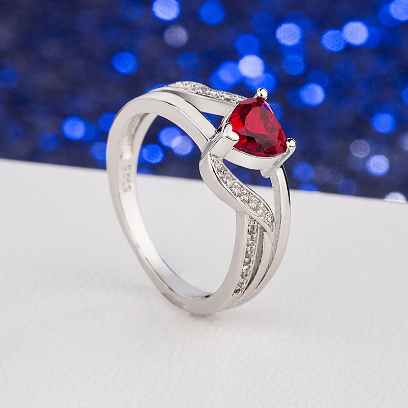 Women'S Gender Romantic Heart Shape Copper Inlay Zircon Rings