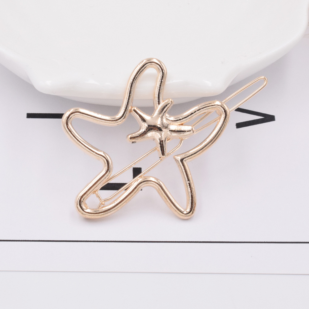 Hot Sale Geometric Metal Hairpin Side Clip Ponytail Triangle Circle Cat Hairpin Wholesale display picture 2