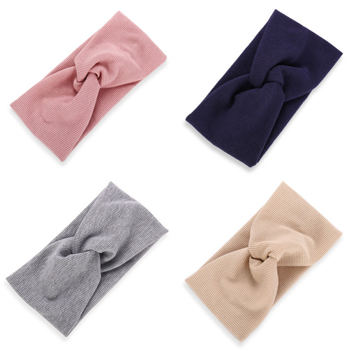 6226 Han Zhi Shang European & American Hairbands, Threaded Cotton Cross Hairbands, Yoga Hairbands, Women's Stretchy Sports Headbands