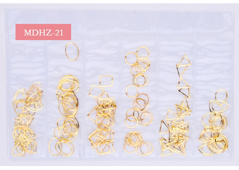 14g Weight Nail Decoration Accessories Nail Supplies 1 Set Quantity Metal Material Geometric Pattern Simple Style Style Factory Mixed New Nail Beauty Ornament Metal Hollow Japanese Star Moon Ocean 6 Grid Nail Decoration 10
