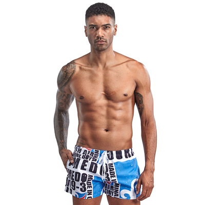 跨境爆款男士印花三分沙滩裤速卖通wish时尚印花直筒宽松运动短裤|ru