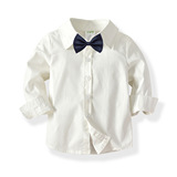 Детская хлопковая осенняя базовая приятная телу рубашка для мальчиков, подходит для подростков