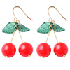 Acrylic earrings handmade, red fruit oolong tea Da Hong Pao