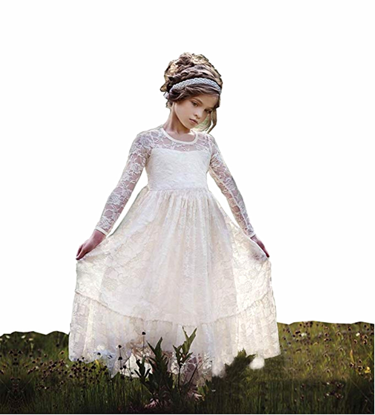 Korean Edition Children Skirt CUHK Lace Princess Dress girl have more cash than can be accounted for Dress children Long sleeve Children's clothing On behalf of