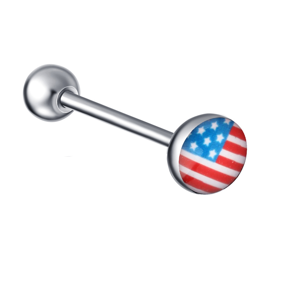 Mixed Color Pattern Stainless Steel Straight Barbell Tongue Piercing Jewelry Insect Style Ethnic detail image 16