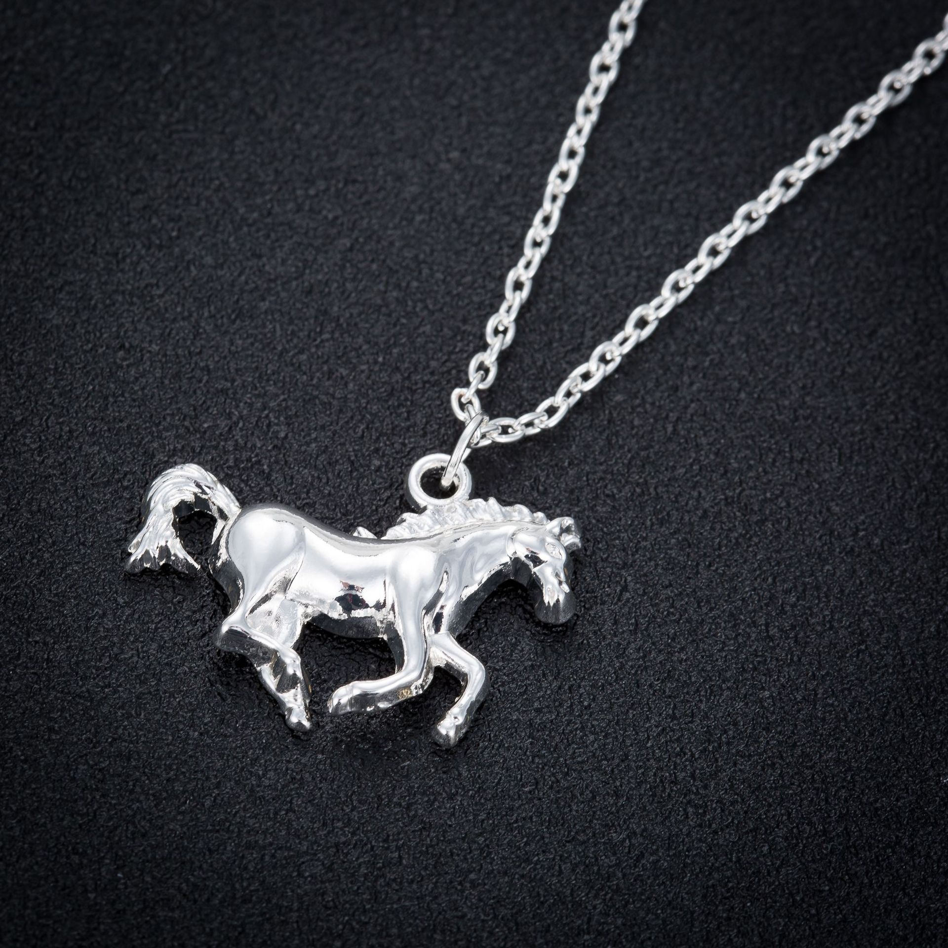 Womenu0027S Fashion Korean Style Unicorn Horse Copper Pendant Necklace Plating Stainless Steel Neckl