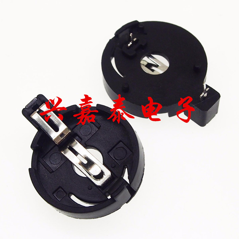 BS-4-1座 CR2032电池 3V 环保卧式插脚纽扣电池座电池盒 2P DIP