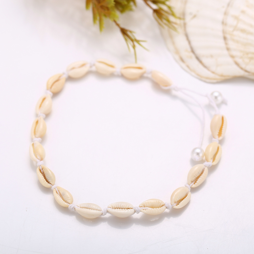  shell necklace creative retro simple shell pearl neck chain_voghion.com