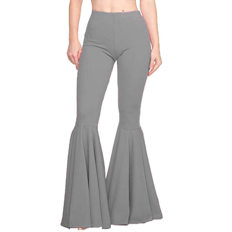 Vêtements pour femmes sirène grande taille taille haute slim élastique loisirs mode évasé YH8051_voghion.com