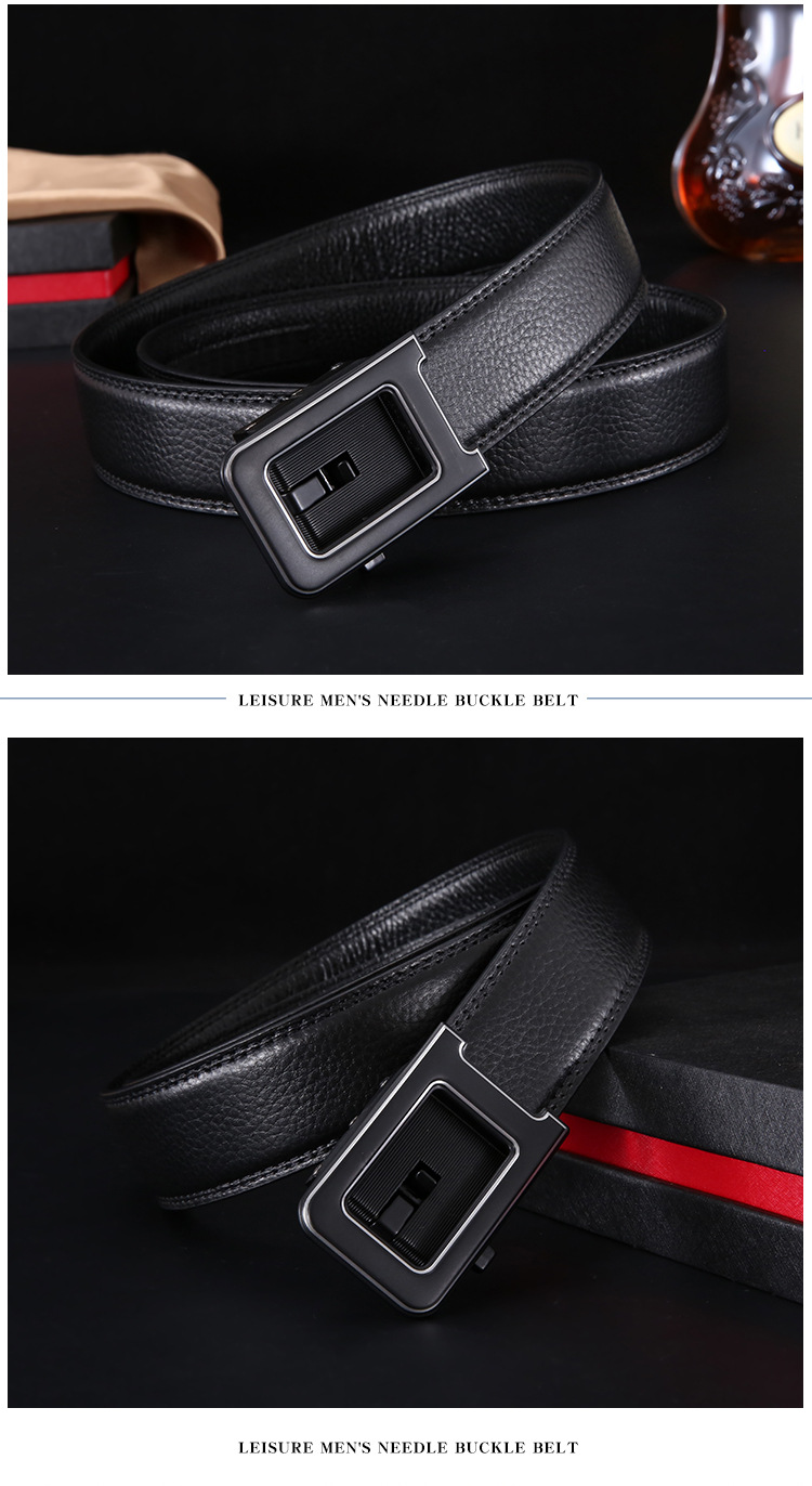 Men's Belt Automatic Buckle Leather Casual Business Versatile_voghion.com