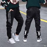 Осенние штаны для мальчиков, детские джинсы, в западном стиле, подходит для подростков, коллекция 2021, детская одежда