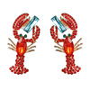 52698 Jujia's new red lobster earrings European and American personality earrings manufacturers direct sales cross -border e -commerce Wish