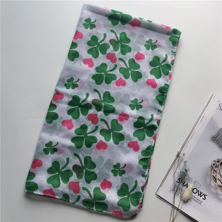 Unisex Ig Style Shamrock Heart Shape Polyester Printing Scarf display picture 4