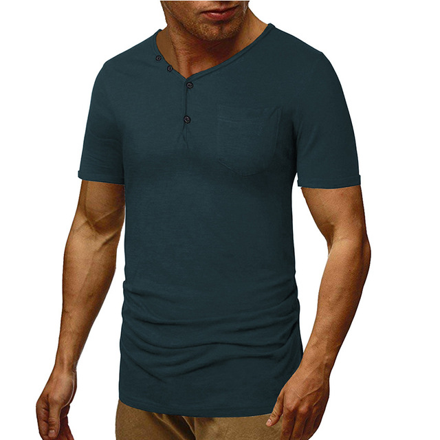 European and American summer slim V-neck men’s versatile short sleeve t-shirt men