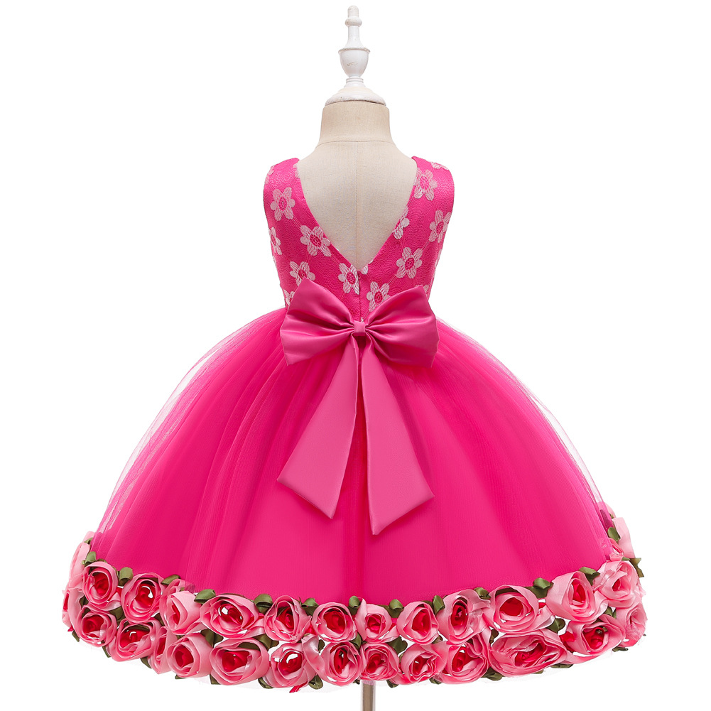 Vestido Para Niños Niña Pettiskirt Dobladillo Disfraz De Flores Falda De Niña De Las Flores Vestido De Lavado Para Bebés De Un Año display picture 11