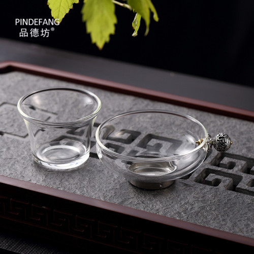 Tea Ceremony Accessories: Creative, High-Temperature-Resistant Handmade Glass Tea Strainer with Wide-Opening Design – Wholesale