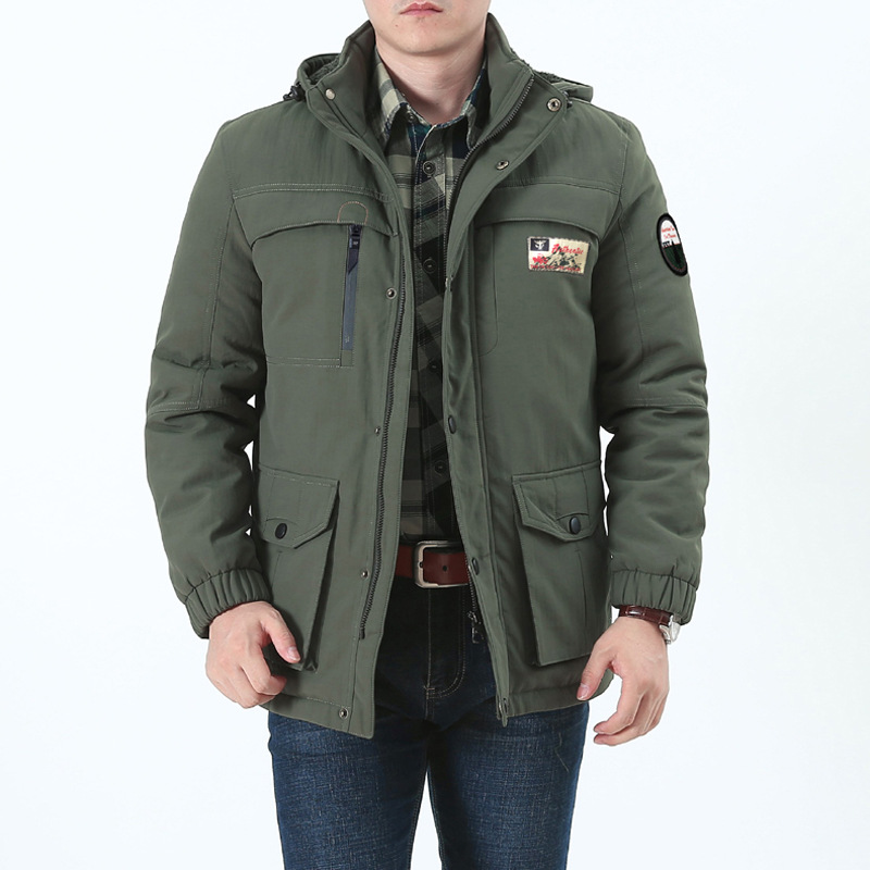 2019 abrigo de algodón acolchado de invierno con capucha para hombre abrigo de algodón acolchado suelto casual abrigo de algodón acolchado para hombre
