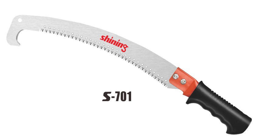 铁柄弯锯园林修枝锯 果树锯喷塑手柄带钩锯厂家直销 单钩高枝锯子