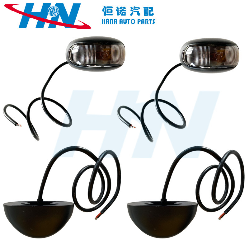 Ventas de fábrica rojo y amarillo de dos colores luz lateral LED camión luz lateral 2LED piraña 10-30V camión luz trasera