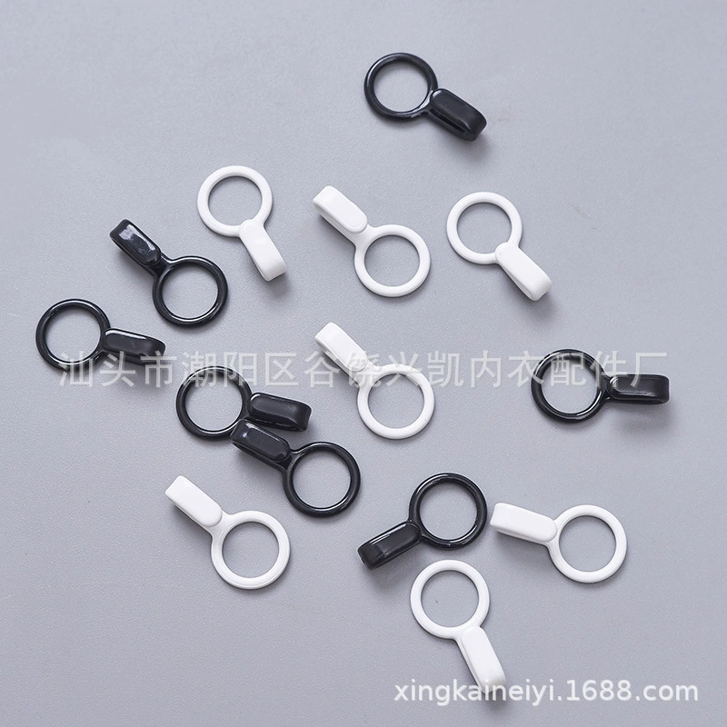 Поставка экологически чистой пряжки для бюстгальтера 8 мм с железным покрытием резиновое кольцо крючок Окрашенная нейлоновая пластиковая пряжка аксессуары для нижнего белья