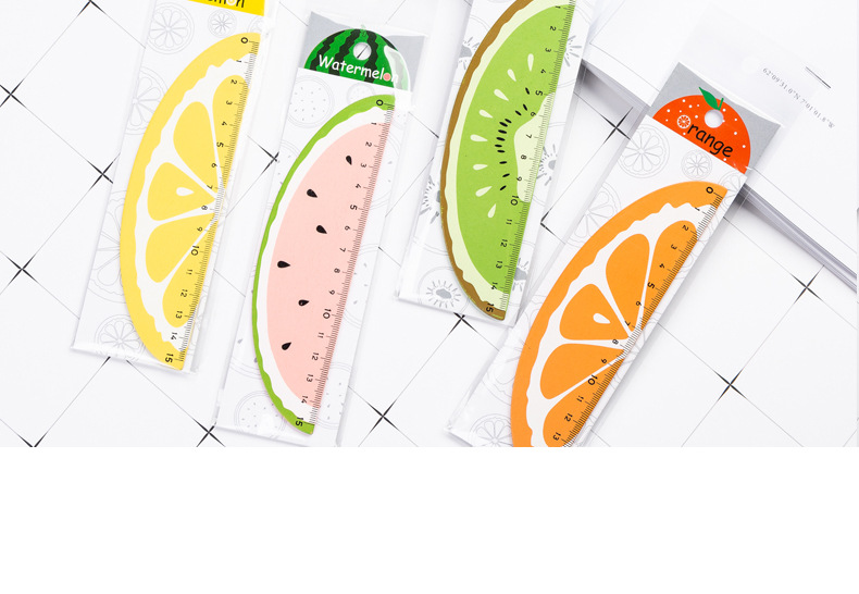 Cute Cartoon Fruit Pattern 15cm Ruler Student Creative Stationery Wholesale display picture 3