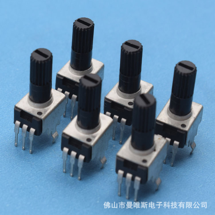 厂家直供093旋转双联B50K A10K按摩仪电位器 5脚双联声卡电位器
