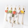 Cute ceramics from pearl, strawberry, summer fashionable short fruit earrings